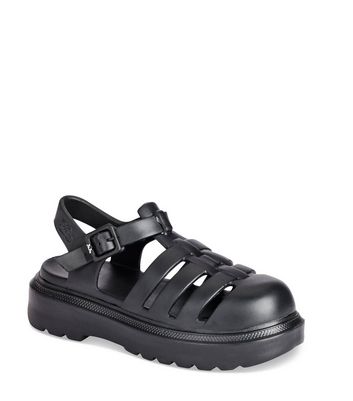 JUJU Black Chunky Jelly Sandals New Look