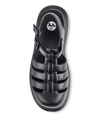 JUJU Black Chunky Jelly Sandals New Look