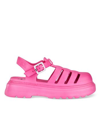 JUJU Pink Chunky Jelly Sandals New Look