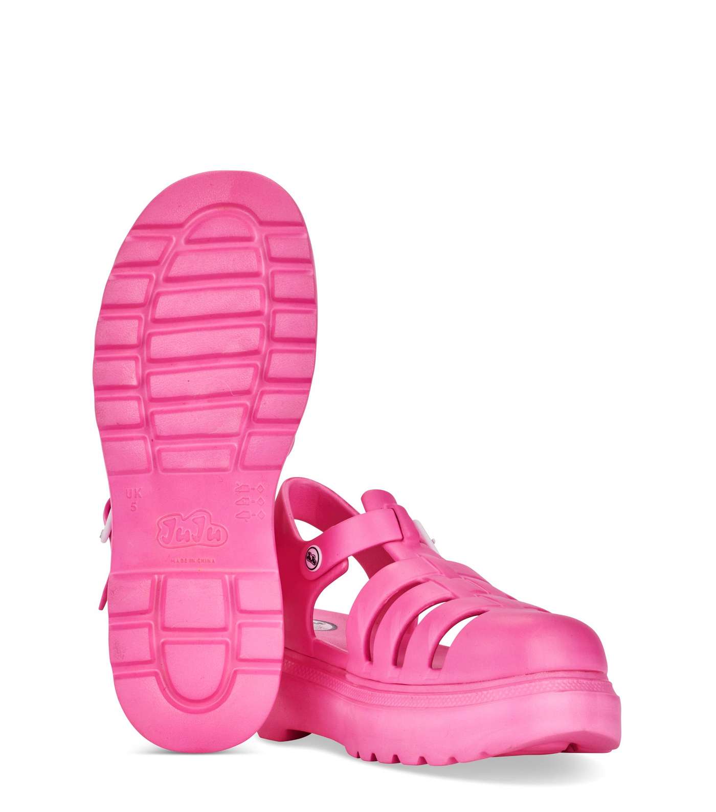 JUJU Pink Chunky Jelly Sandals Image 3