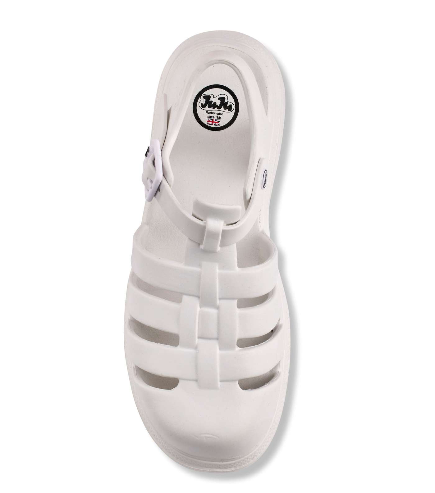 JUJU White Chunky Jelly Sandals Image 4