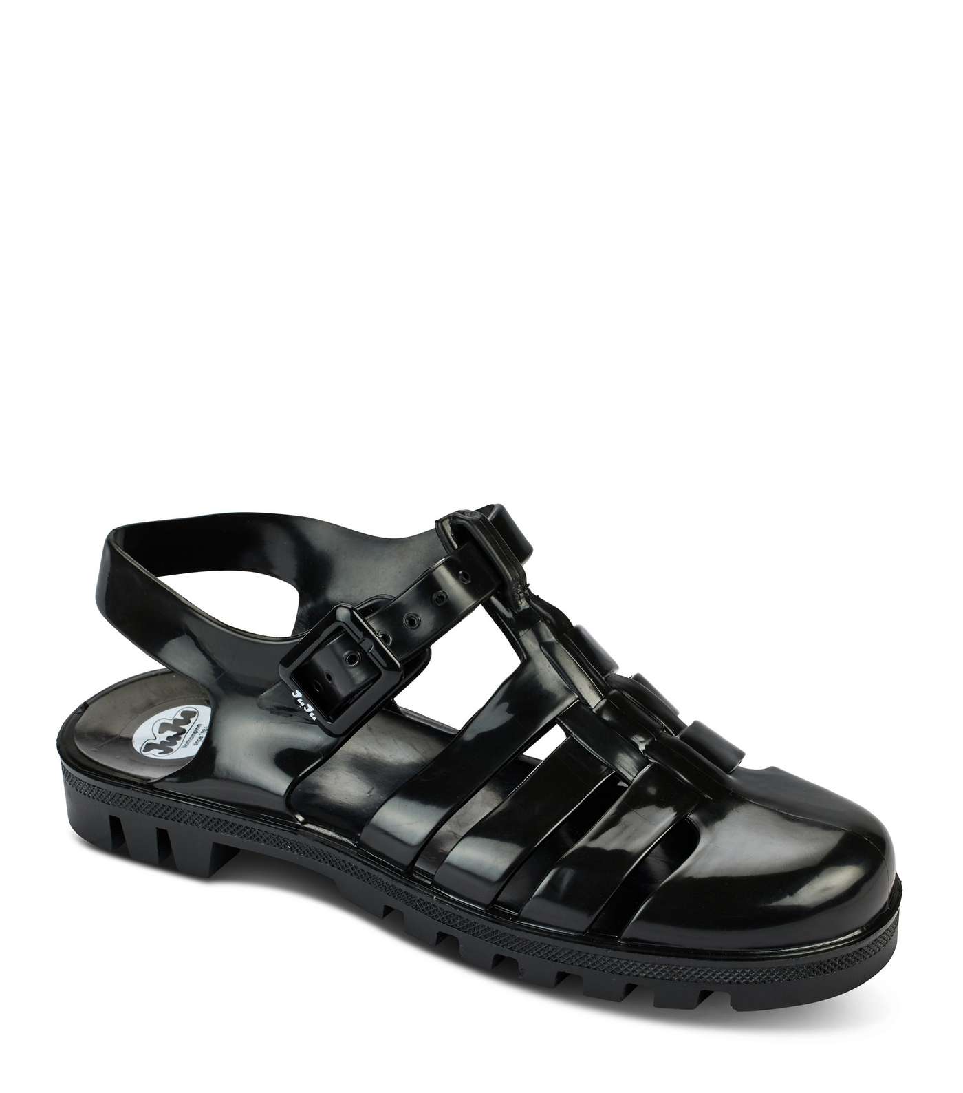 JUJU Black Jelly Sandals Image 2