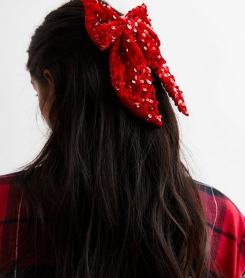 Red sequin deals hair accessories