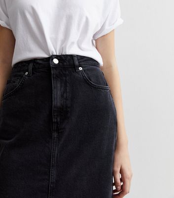 Black denim skirt outlet new look