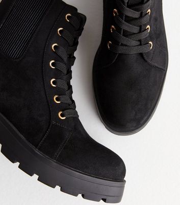 Black suede shop biker boots