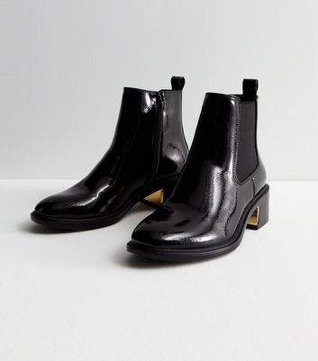 Womens black patent store leather boots