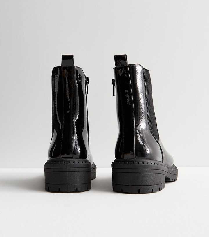 river island chunky patent boots
