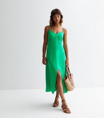 Button front sale strappy dress