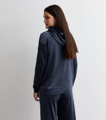 Grey velour hot sale hoodie women's