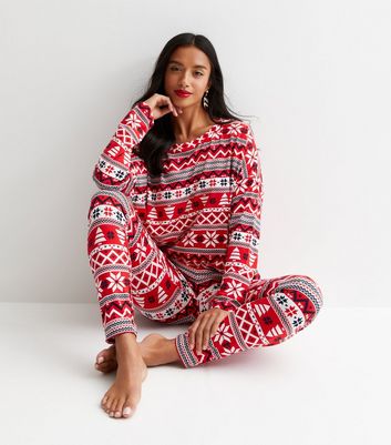 White fairisle family online christmas pyjamas