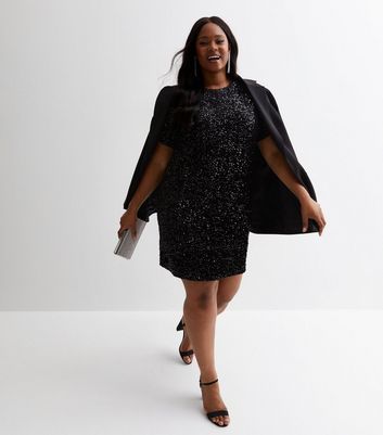 Short sequin dress hot sale plus size