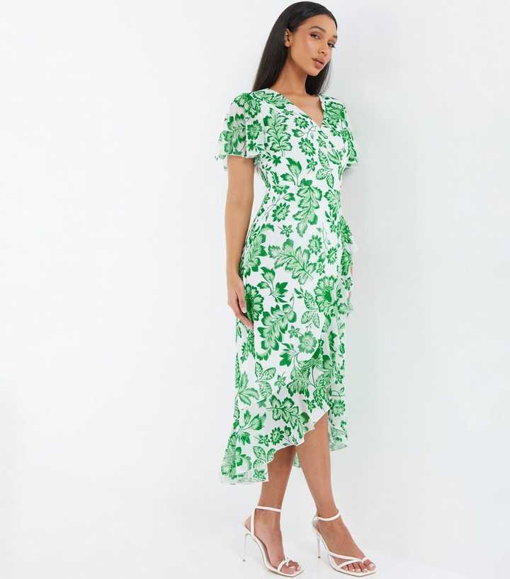 topshop green midi dress