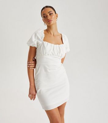 Urban Bliss White Puff Sleeve Mini Dress New Look