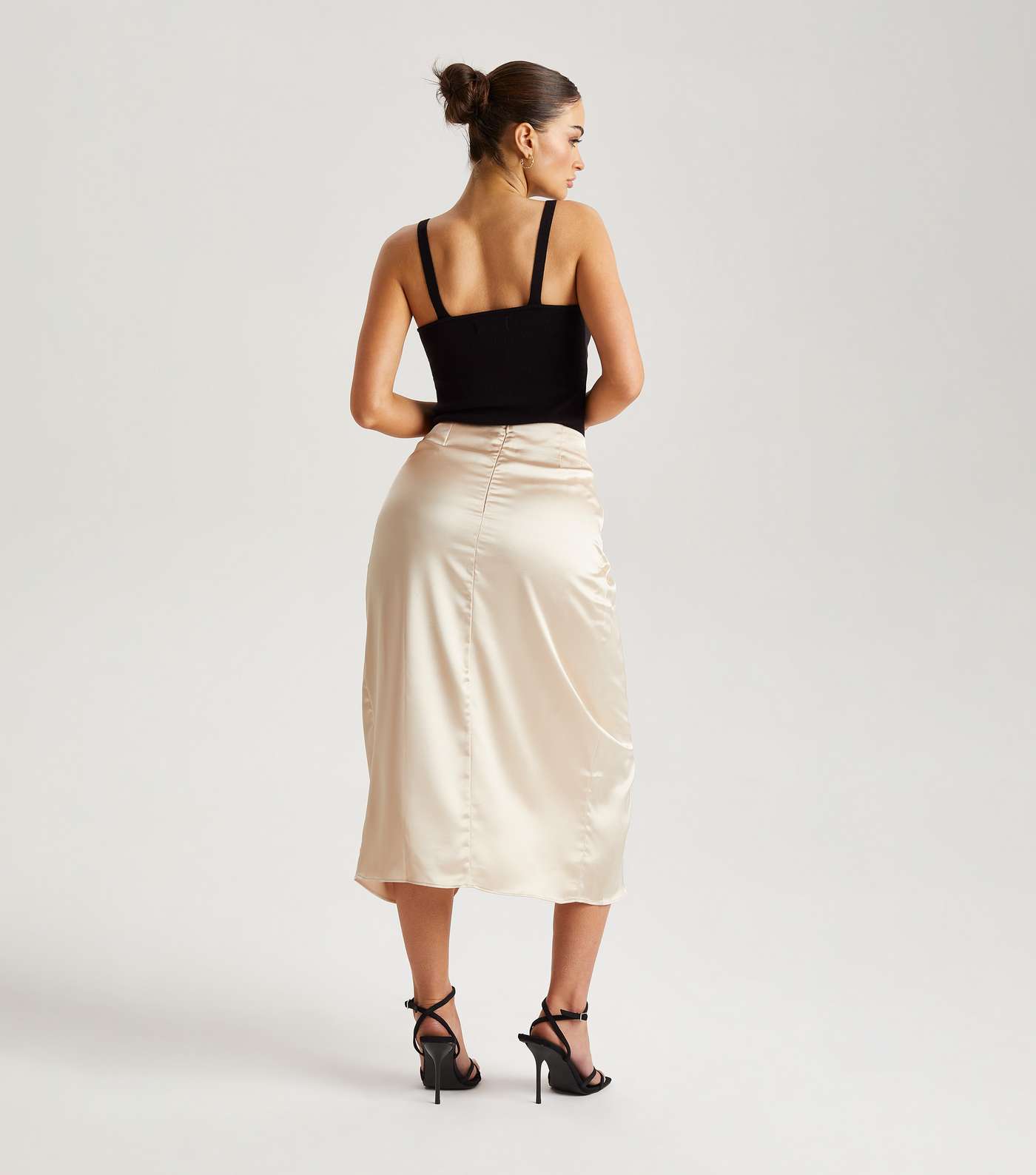 Urban Bliss Cream Satin Knot Side Midaxi Skirt | New Look