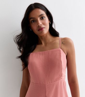 Pink Tie Back Strappy Jumpsuit New Look