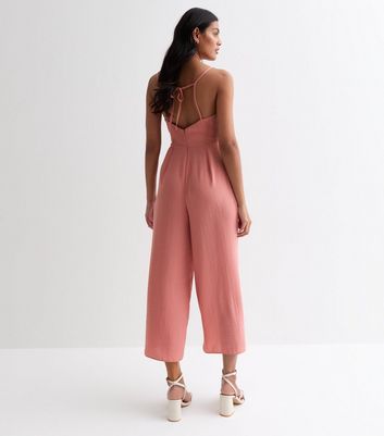 Pink Tie Back Strappy Jumpsuit | New Look