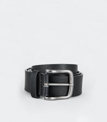 Black Leather Look Belt New Look