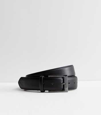 Black Faux Leather Buckle Belt