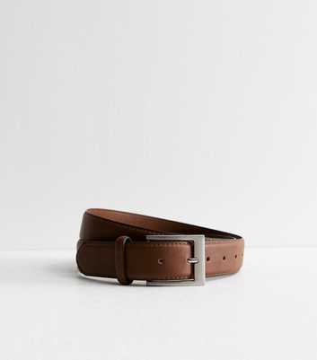 Brown Faux Leather Buckle Belt