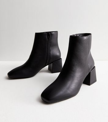 Leather low sale ankle boots