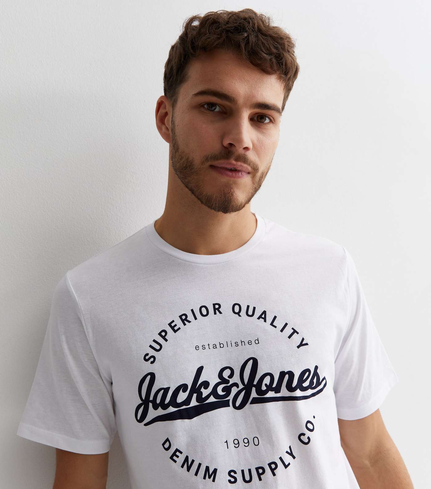 Jack & Jones White Crew Neck Logo T-Shirt Image 2