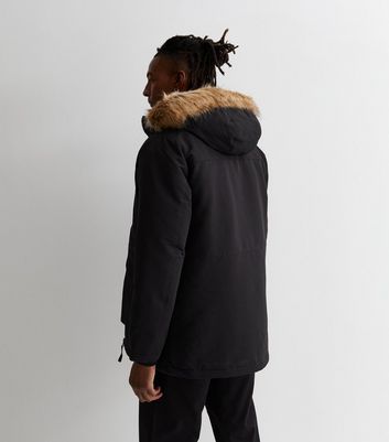 Hooded faux sale fur jacket gap