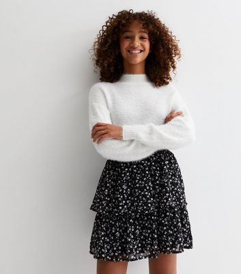 Black mini 2024 skirt print