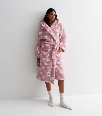 Off White Fluffy Hooded Dressing Gown | New Look