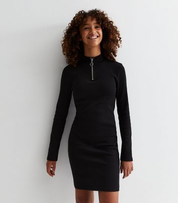 High neck zip outlet dress