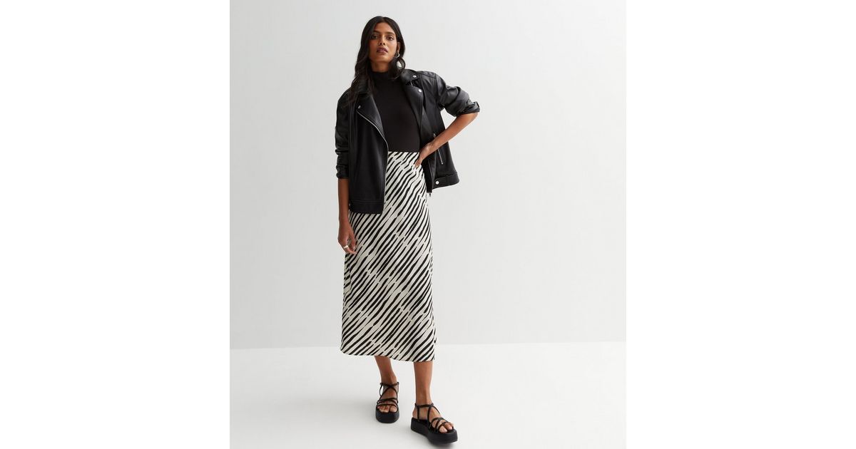 Satin Midaxi Skirt Black