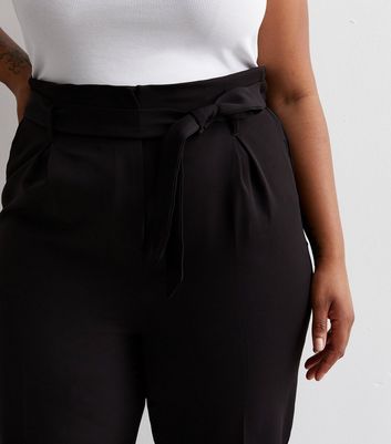 Curves Black Belted Trousers