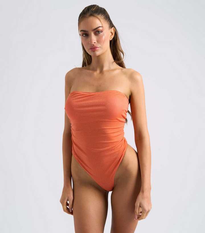Urban Bliss Coral Bandeau Swim Suit
