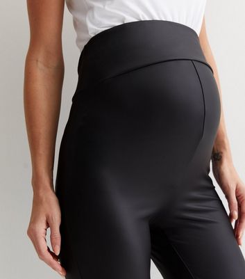 Maternity black leather outlet leggings