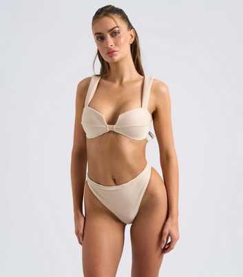 Urban Bliss Light Brown Textured Ribbed Bikini Bottoms