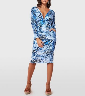 Tropical print midi clearance dress