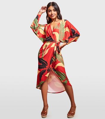 New look leaf print dress sale