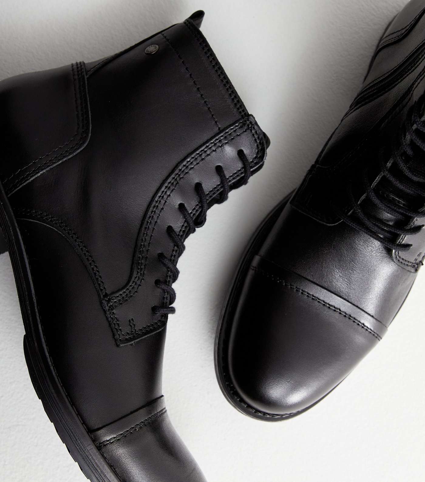Jack & Jones Black Leather Boots Image 5