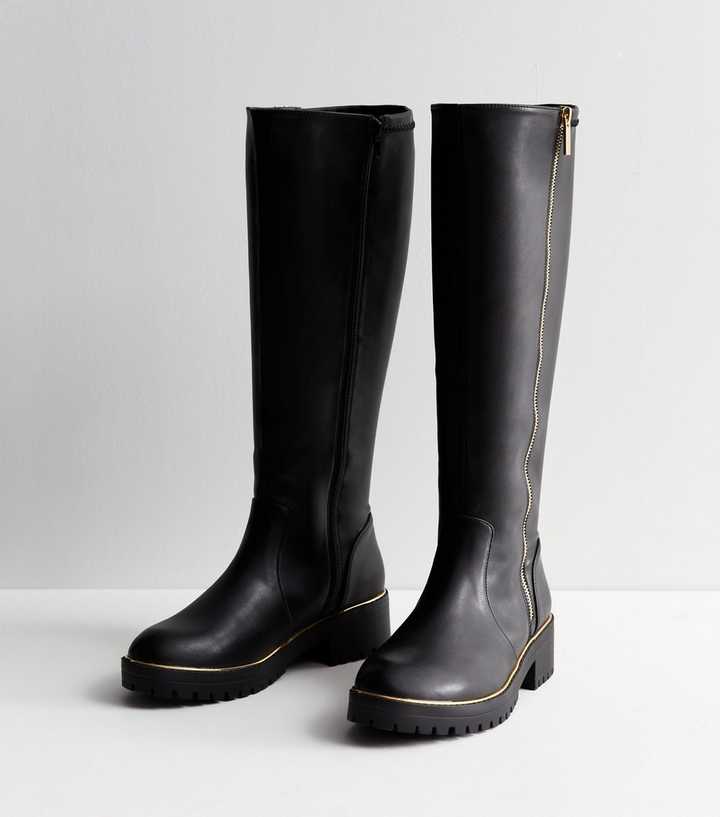 new look knee high boots wide fit