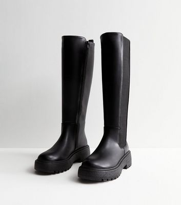 Chunky sole shop knee high boots