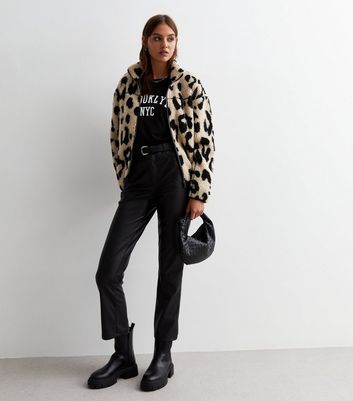 Leopard print shop teddy jacket