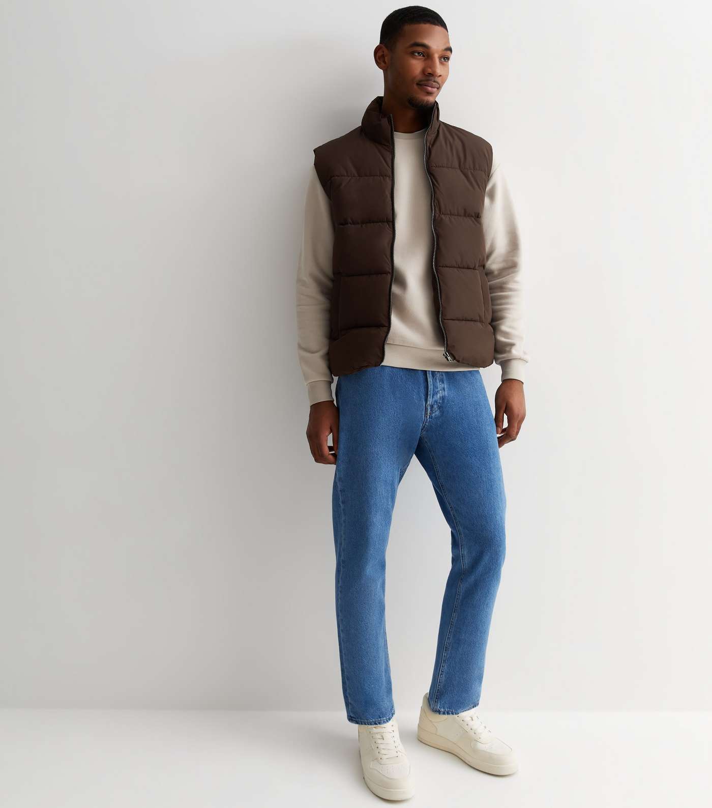 Only & Sons Light Brown Puffer Gilet Image 2