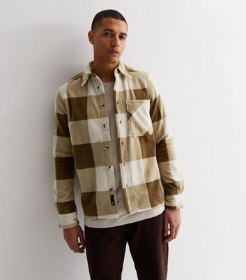 Mens checked hot sale fleece shirts