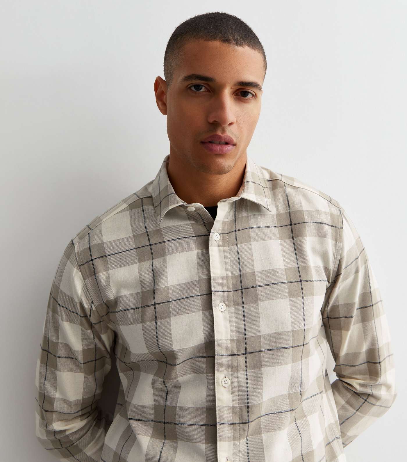 Only & Sons Stone Check Slim Fit Long Sleeve Shirt Image 3