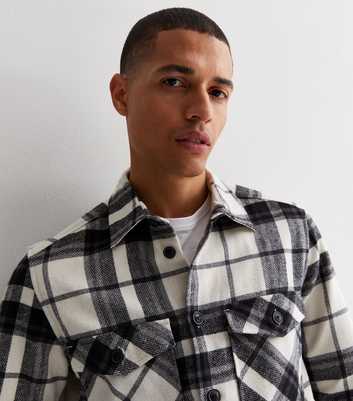 Only & Sons Off White Check Overshirt
