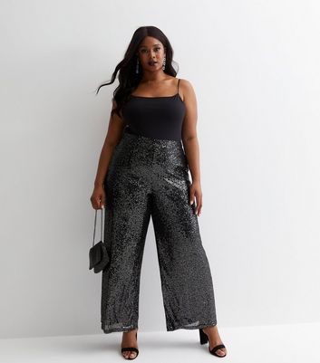 Sequin palazzo pants sales plus size