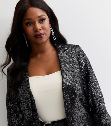 Black sequin deals jacket