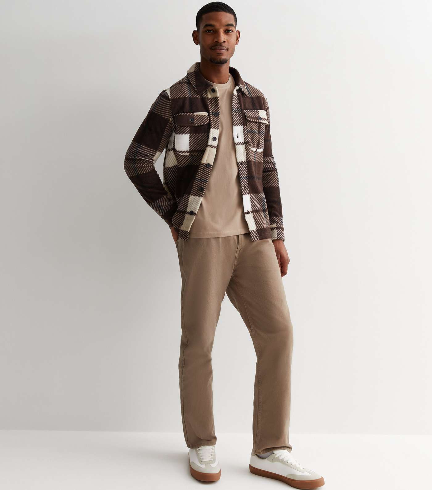 Only & Sons Dark Brown Cotton Check Shirt Image 2