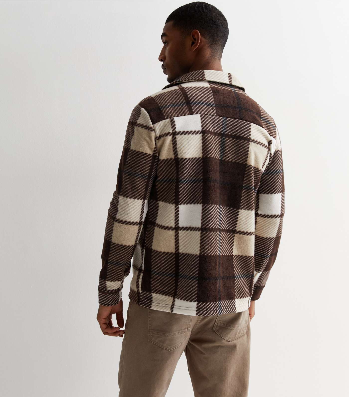 Only & Sons Dark Brown Cotton Check Shirt Image 4