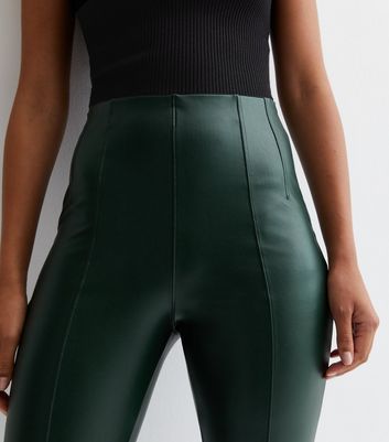 Leather hot sale pants green