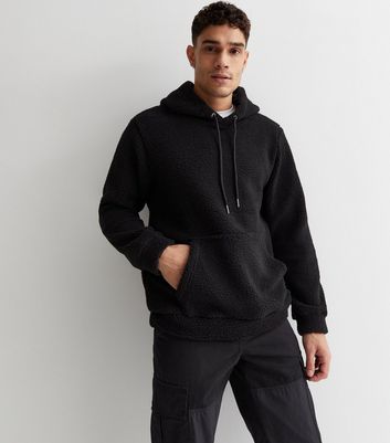 Only Sons Black Teddy Hoodie New Look